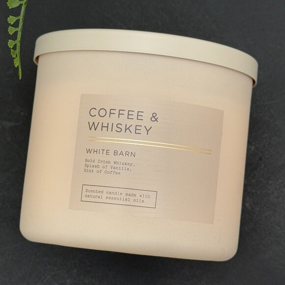 BBW Coffee & Whiskey White Barn Bath & Body Works 3 Wick Candle - Picture 5 of 10